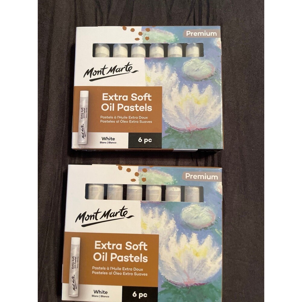 Mont Marte Extra Soft Oil Pastels White 6 pc (2 Packs) New